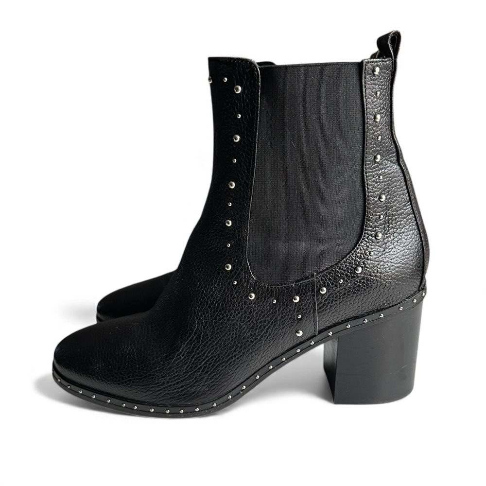 Napoleoni Chelsea Boots Studded Black Ankle Booties Moto Academia 39 Size 8